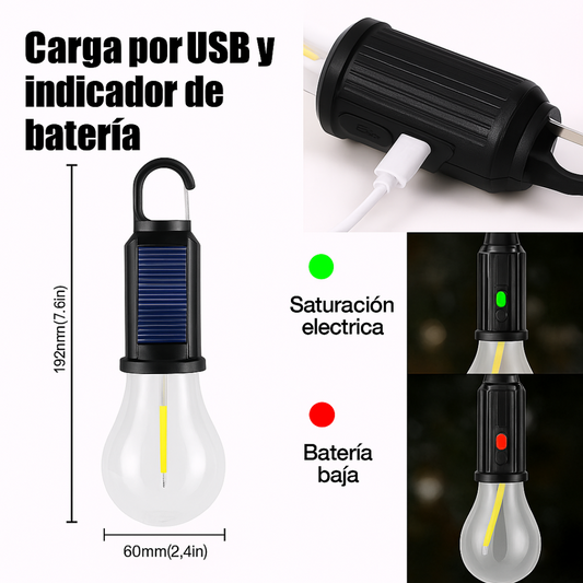 Pack 2 Lámparas Solares Camping Portátil