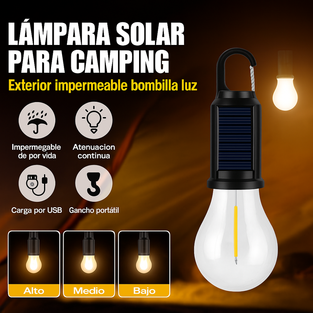 Pack 2 Lámparas Solares Camping Portátil