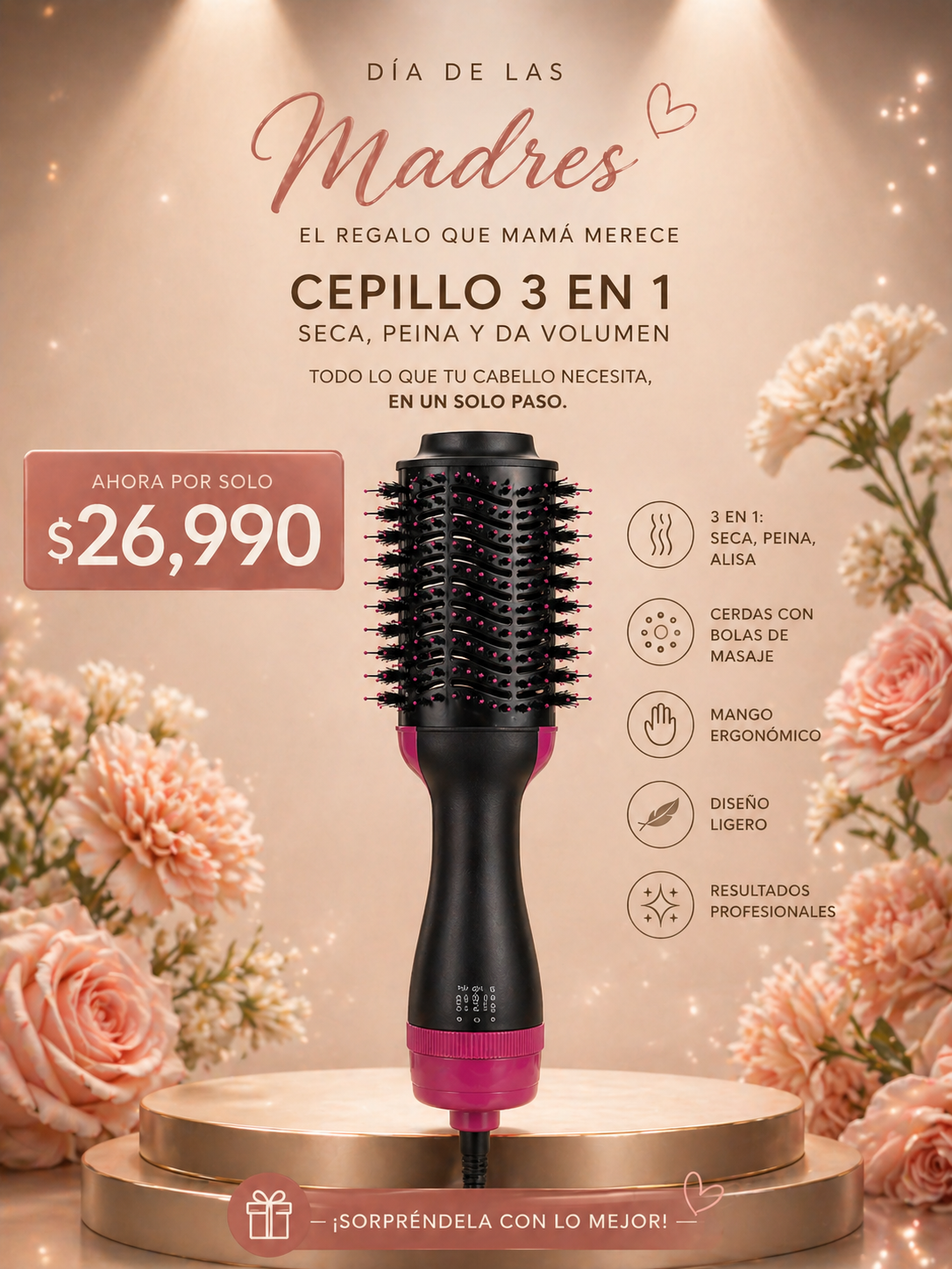 Styli Rush™Cepillo Alisador 3 en 1