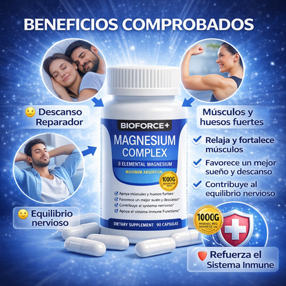 Magnesium-Complex™ 1000mg – 90 cápsulas Original | Energía, descanso y recuperación 💊