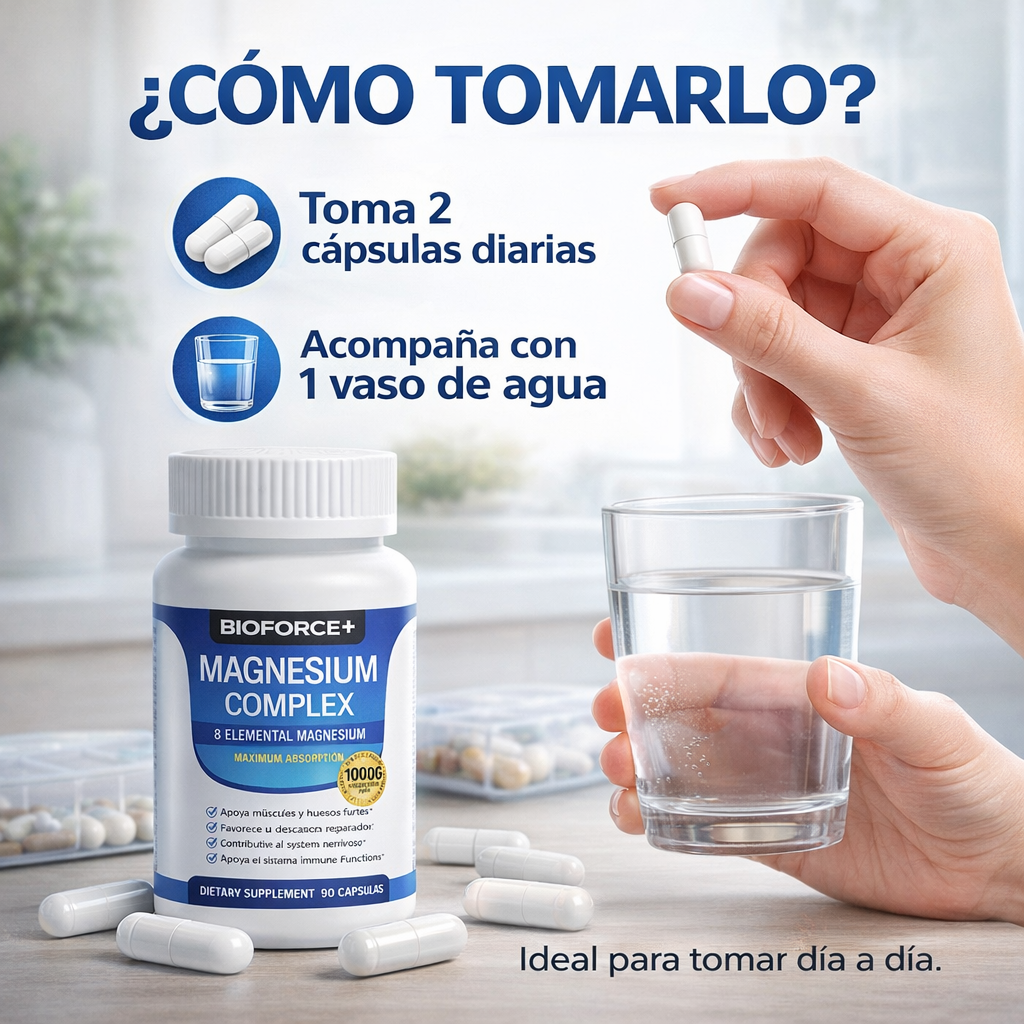 Magnesium-Complex™ 1000mg – 90 cápsulas Original | Energía, descanso y recuperación 💊