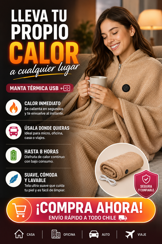 Manta Térmica Eléctrica USB Tipo Poncho