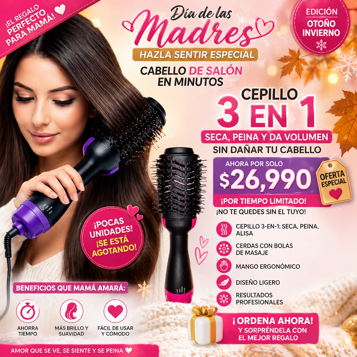 Styli Rush™Cepillo Alisador 3 en 1