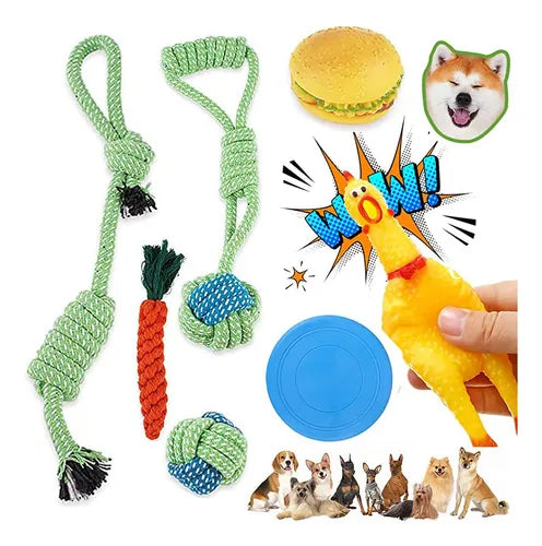 Set 10 Juguetes Para Mascotas, Hamburgue